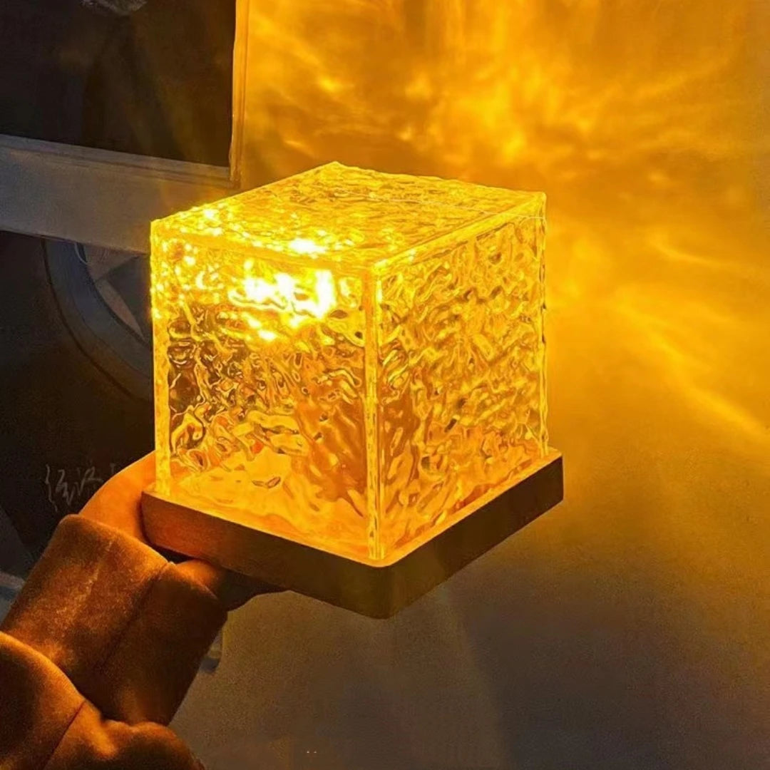 AquaAura water wave atmosphere lamp with realistic ocean wave projection and adjustable lighting modes