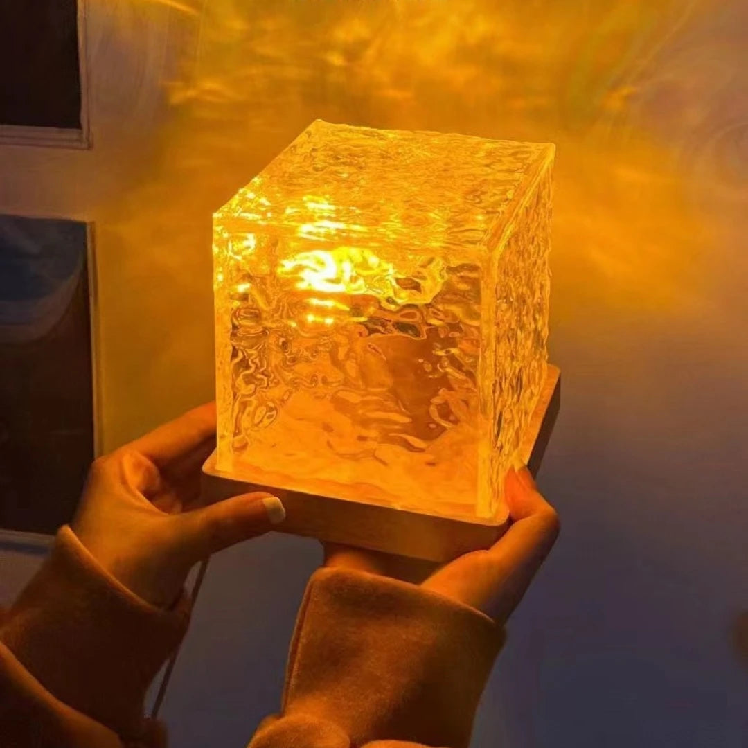 AquaAura water wave atmosphere lamp with realistic ocean wave projection and adjustable lighting modes