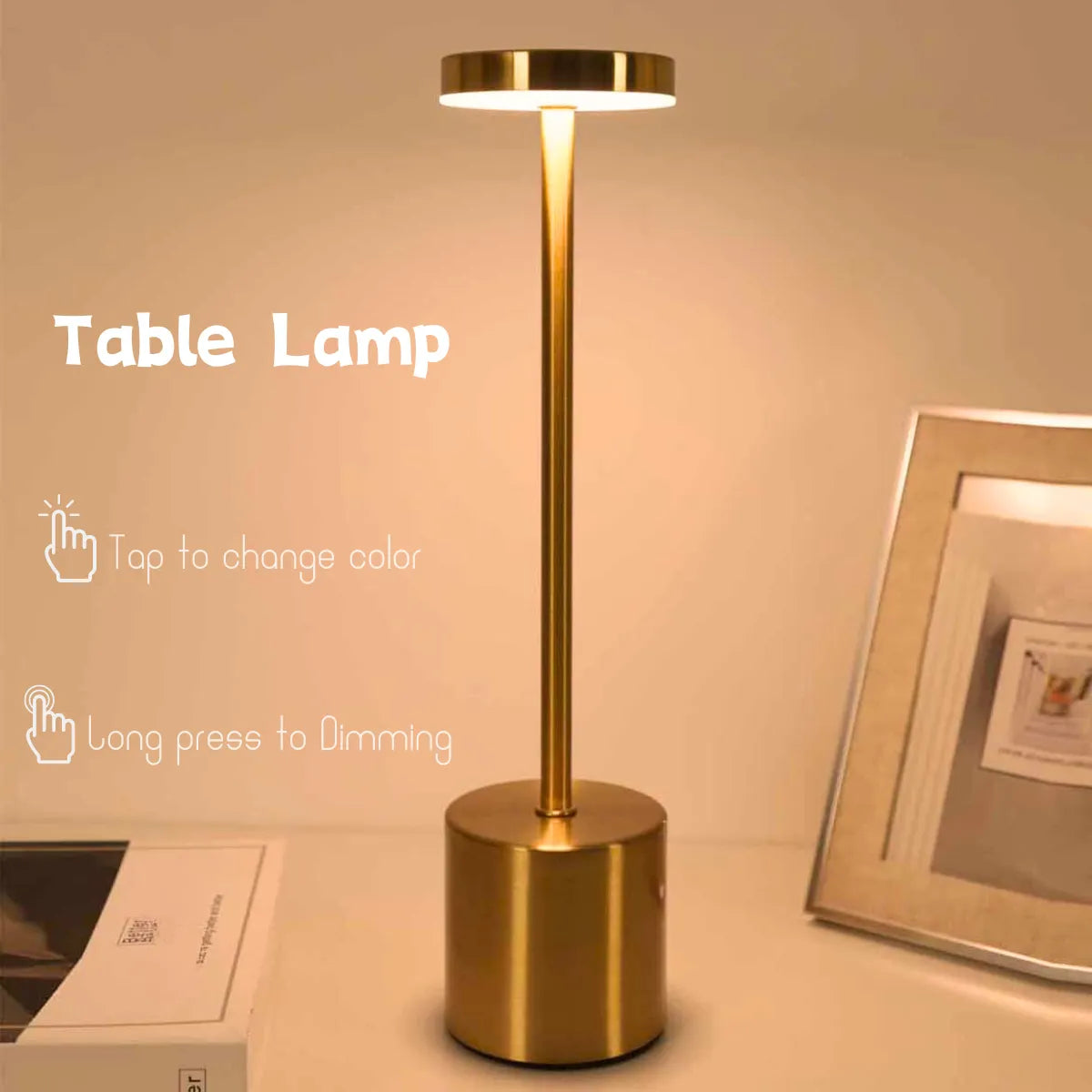 Rechargeable Metal Table Lamp